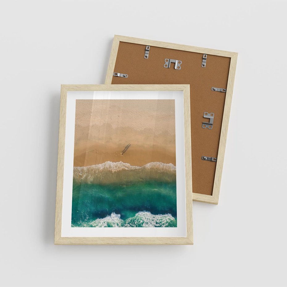 Plakat w ramie 40x50 - Nadbrzeżna Harmonia - plaża, morze - rama drewno