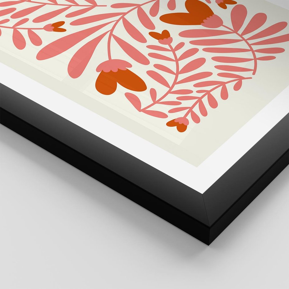 Plakat w ramie 50x70 - Taniec komplementarnych barw - kwiaty, pastelowe kolory - rama czarna