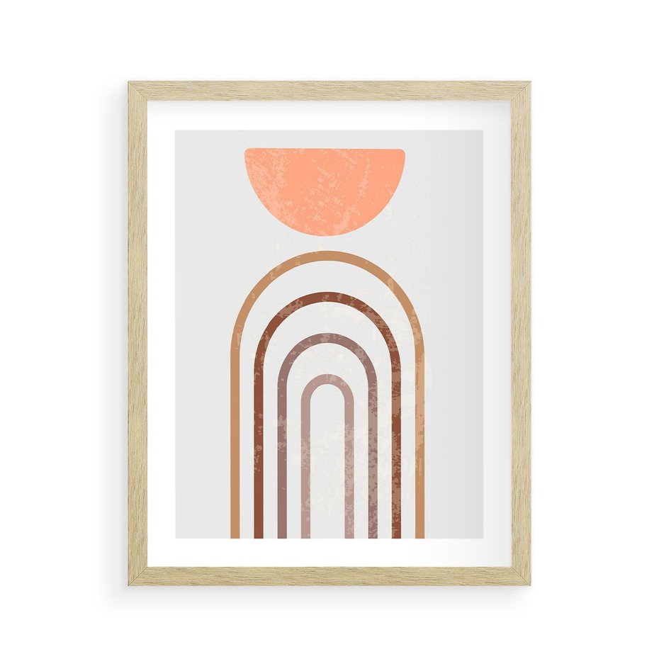 Plakat w ramie 40x50 - Geometryczny Blask Złota - grafika, złoto - rama drewno