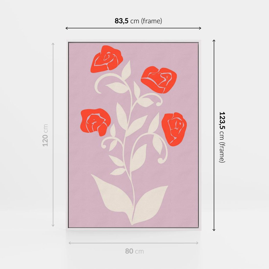 Obraz w ramie 80x120 - Migotliwe Widzenie Kwiatów - nowoczesny plakat, roślinne motywy - rama biała