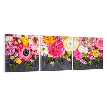 Obraz na płótnie 120x40 - Kompozycje kwiatowe: harmonia natury - kwiaty, kompozycja