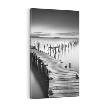 Obraz na płótnie 50x70 - Spokój natury - jezioro, molo