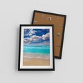 Plakat w ramie 30x40 - Idylliczna plaża nad morzem - plaża, morze - rama czarna