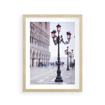 Plakat w ramie 40x50 - Przemijający urok miasta - miasto, uliczka - rama drewno