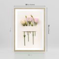 Plakat w ramie 50x70 - Białe kwiatowe uniesienia - białe, kwiaty - rama drewno