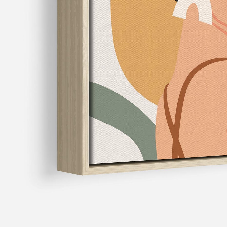 Obraz w ramie 50x50 - Kobieca Przenikliwość - nowoczesny plakat, styl retro - rama drewno