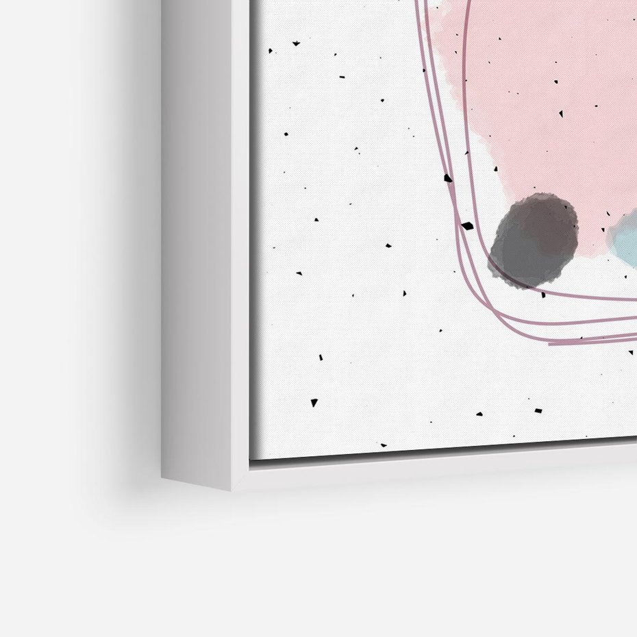 Obraz w ramie 80x80 - Migotliwa Opowieść - abstrakcyjna kompozycja, jak ręcznie malowana - rama biała