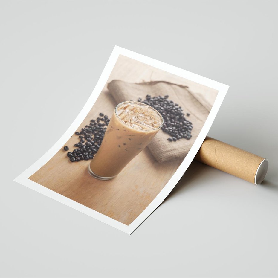 Plakat bez ramy 30x40 - Kawa ice coffee: orzeźwiający napój - kawa, ice