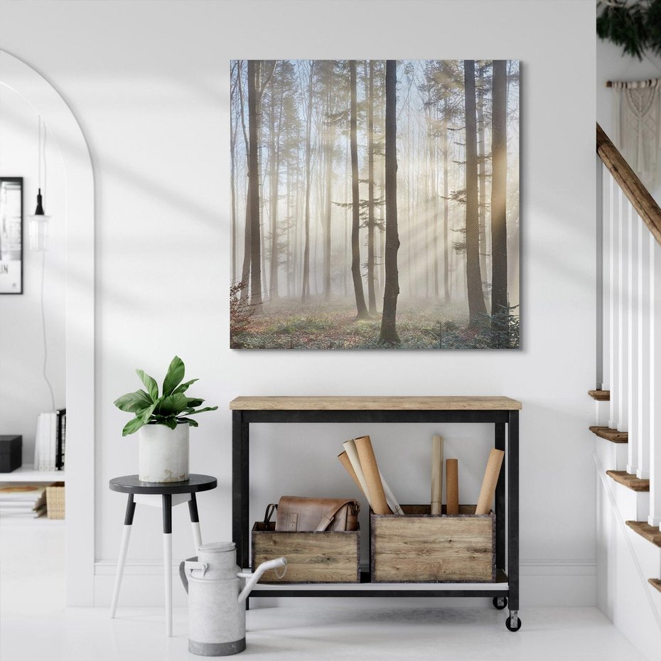 Obraz na płótnie 60x60 - Magiczne zaklęcie: Las pełen drzew - las, drzewa