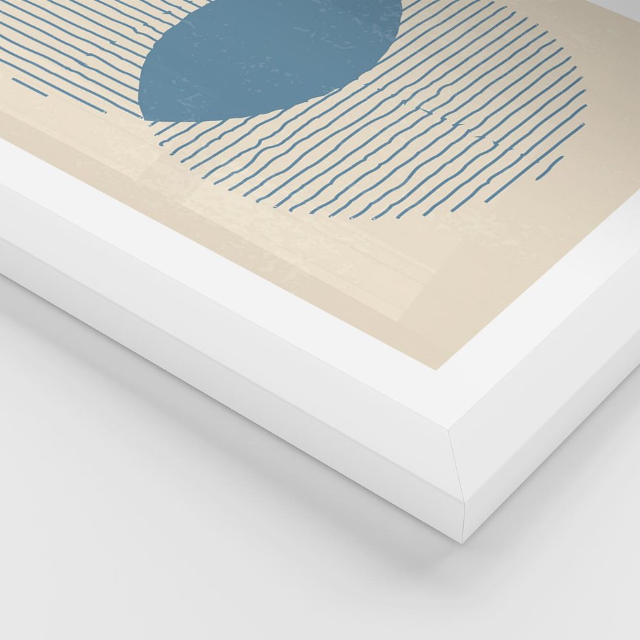 Plakat w ramie 30x40 - Wnętrza Refleksji - geometryczne kształty, koła - rama biała