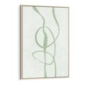 Obraz w ramie 70x100 - Zieleń Wewnętrznej Harmonii - zielona abstrakcja, zgaszona zieleń - rama drewno