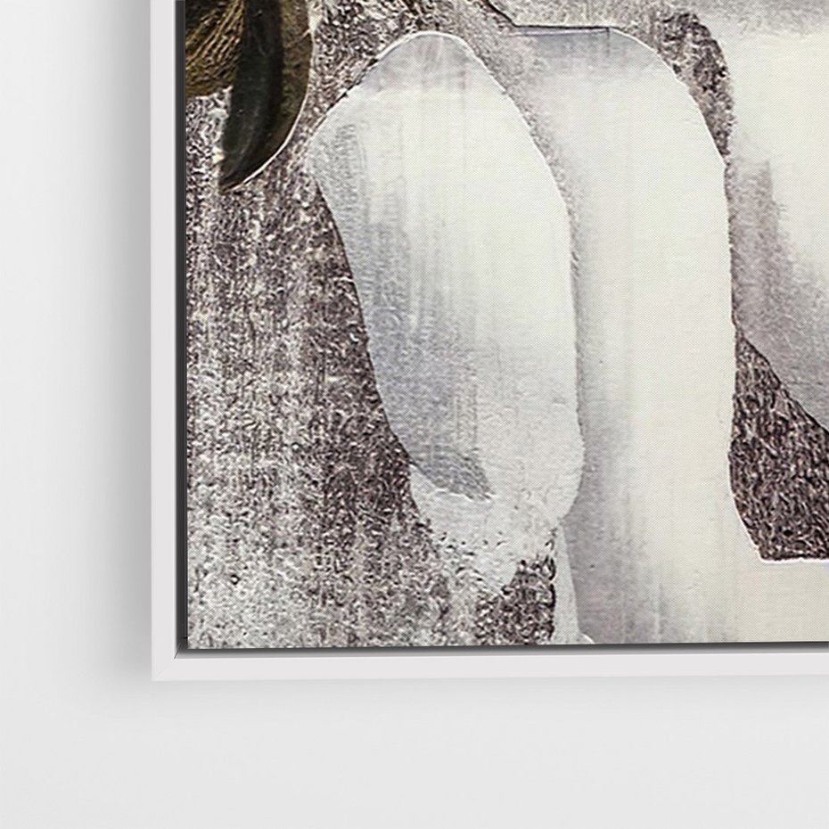 Obraz w ramie 70x100 - Tekstura Kwiatu - białe kwiaty, duży kwiat - rama biała