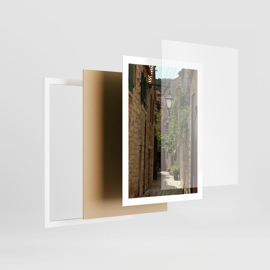 Plakat w ramie 50x70 - Urokliwa włoska uliczka - włoska, uliczka - rama biała