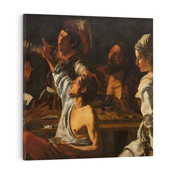 Obraz na płótnie 40x40 - Card and Backgammon Players (ok. 1595), Caravaggio - reprodukcja, obraz na płótnie