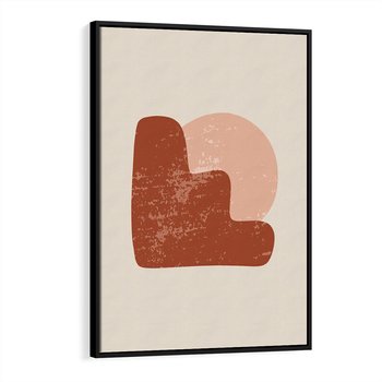 Obraz w ramie 50x70 - Przenikanie Granic - nowoczesny plakat, abstrakcyjne kształty - rama czarna