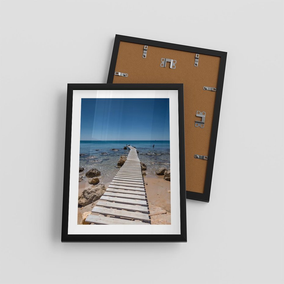 Plakat w ramie 30x40 - Oaza spokoju - plaża, morze - rama czarna