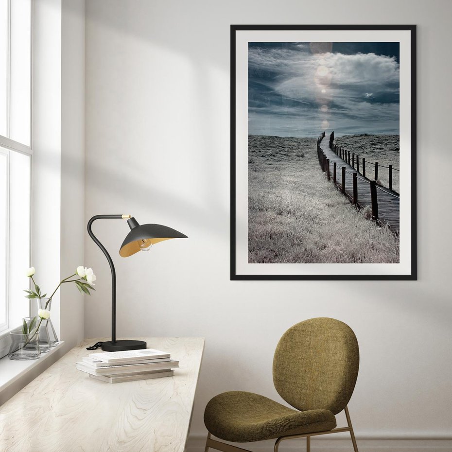 Plakat bez ramy 21x30 - Burzowy pomost na plaży - plaża, pomost