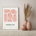 Obraz w ramie 50x70 - Nowoczesna Miłość - nowoczesna grafika, pastelowe kolory - rama drewno