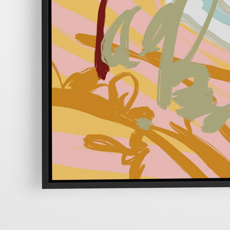 Obraz w ramie 70x100 - Spokojny Wiatr - pastelowy krajobraz, nowoczesny plakat - rama czarna