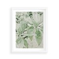 Plakat w ramie 40x50 - Jasnozielone Liście w Kompozycji - liście, jasna zieleń - rama biała