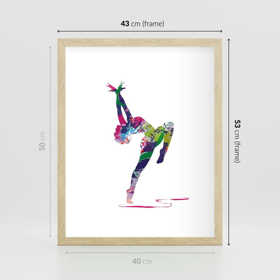Plakat w ramie 40x50 - Taniec w akwareli - taniec, akwarela - rama drewno