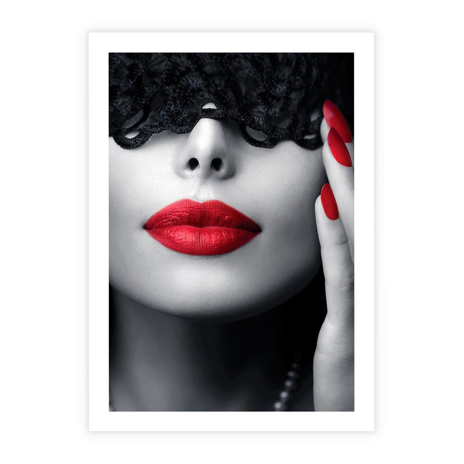 Plakat bez ramy 50x70 - Piękno usta i szminka - usta, szminka