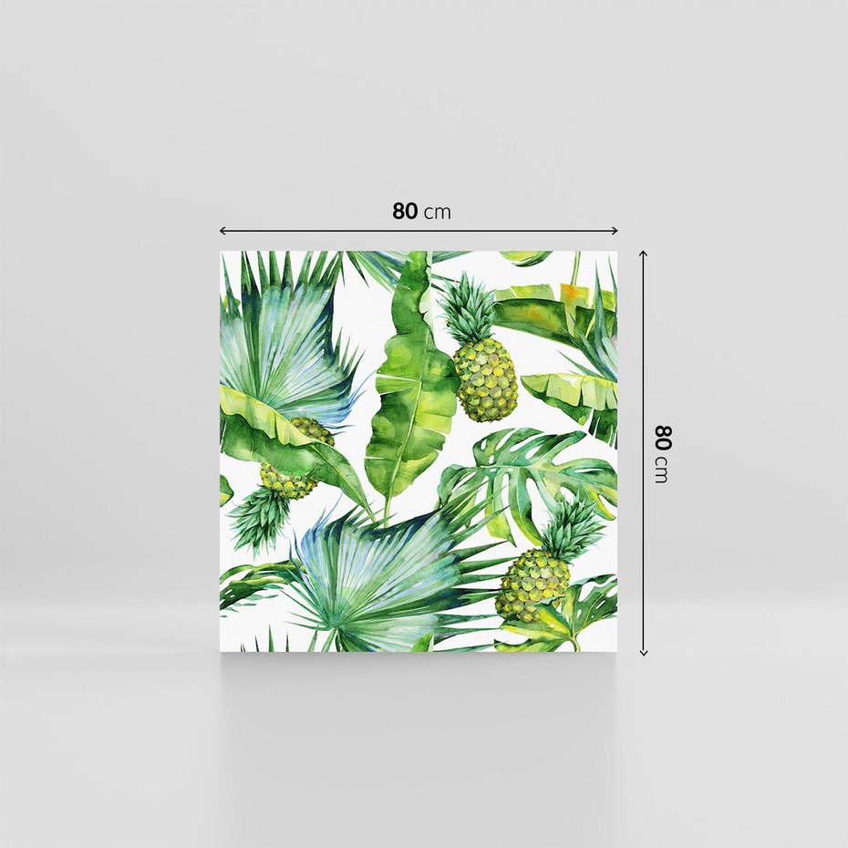 Obraz na płótnie 80x80 - Oaza Natury - liście, tropikalne