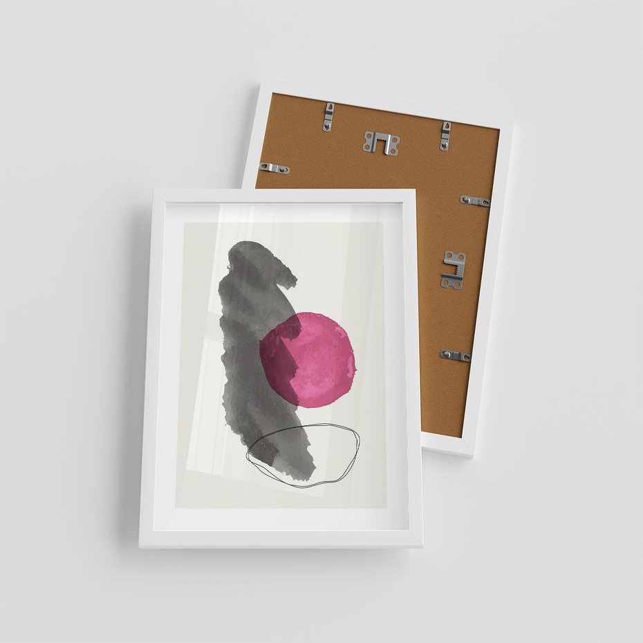 Plakat w ramie 30x40 - Bezczasowe Rytmy - abstrakcyjne nieregularne plamy, czarny - rama biała