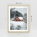 Plakat w ramie 40x50 - Domek w Górach Pokryty Śniegiem - domek w górach, śnieg - rama drewno