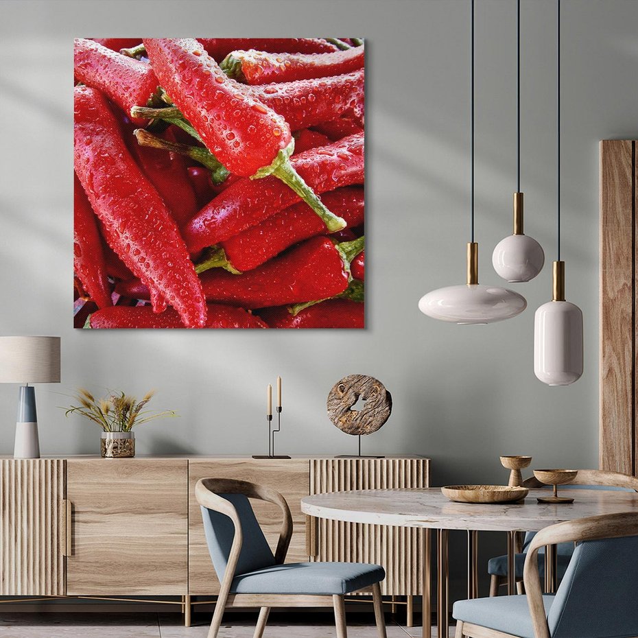 Obraz na płótnie 40x40 - Czerwone Papryczki - czerwone, papryczki