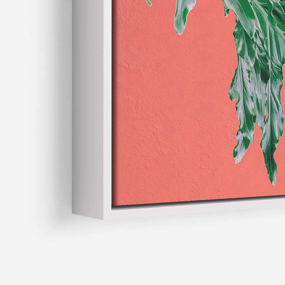 Obraz w ramie 80x80 - Energetyczna Eksplozja Natury - liście, kolor - rama biała