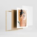 Plakat w ramie 30x40 - Kobieca Przenikliwość - nowoczesny plakat, styl retro - rama drewno