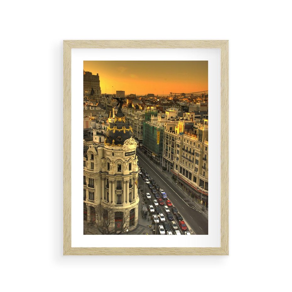 Plakat w ramie 30x40 - Miasto Metropolii - miasto, metropolia - rama drewno