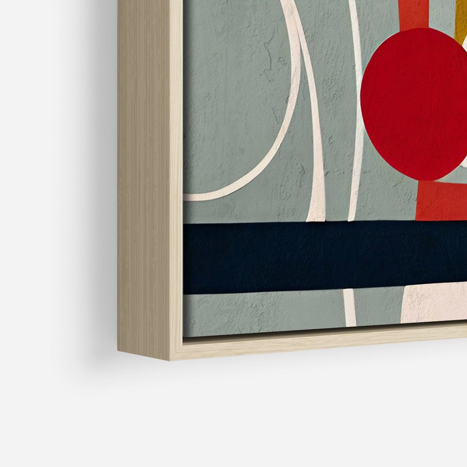 Obraz w ramie 50x70 - Harmonia Kolorowych Impulsów - abstrakcyjny obraz olejny, dziwne formy - rama drewno