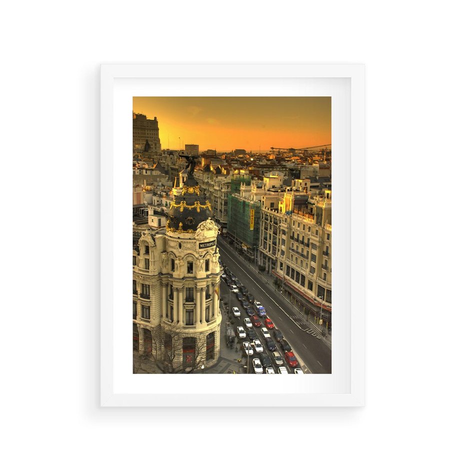 Plakat w ramie 30x40 - Miasto Metropolii - miasto, metropolia - rama biała