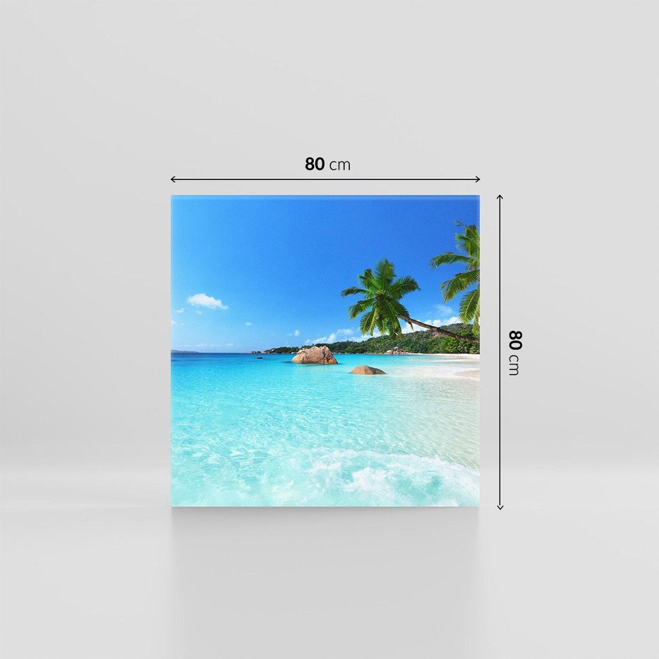 Obraz na płótnie 80x80 - Idylliczne Seszele - przyjemność dla oczu - Seszele, plaża