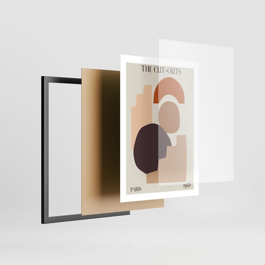 Plakat w ramie 50x70 - Boho Urok: Plakat z Kolorem Ziemi i Typografią - boho grafika, kolory ziemi - rama czarna