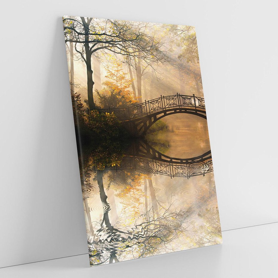 Obraz na płótnie 70x100 - Romantyczny Mostek - mostek, romantyczny