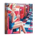 Obraz na płótnie 70x70 - Stylowa Elegancja - retro, pinup