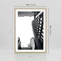 Plakat w ramie 50x70 - Monochromatyczna Sceneria Wieżowców - architektura, wieżowce - rama drewno