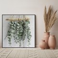 Obraz w ramie 50x50 - Uwodzicielska zieleń eukaliptusa - eukaliptus, zielone - rama czarna