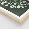 Plakat w ramie 30x40 - Rozkwitające Zielone Gałęzie - abstrakcyjne delikatne zielone linie, podobne do gałęzi kwiatów - rama drewno
