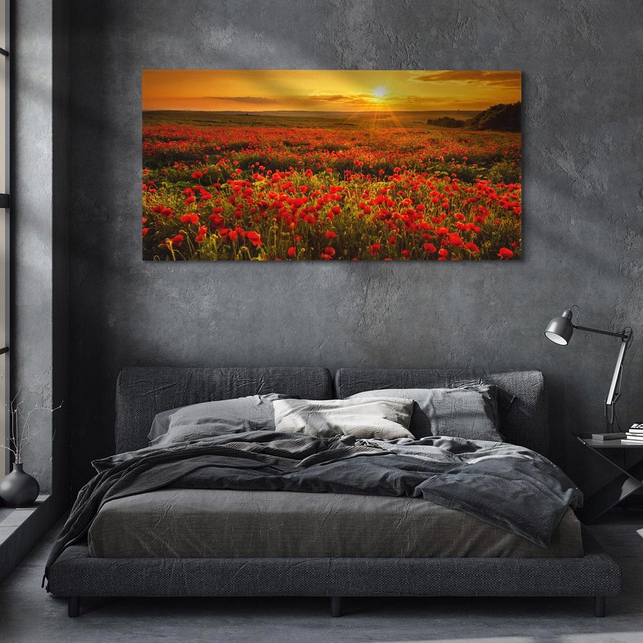 Obraz na płótnie 120x60 - Makowe uczucia - maki, kwiaty