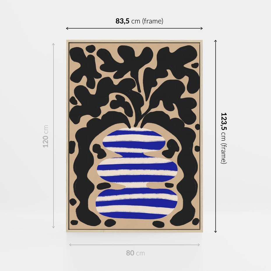 Obraz w ramie 80x120 - Boho Wizje - abstrakcyjny plakat, ciekawe formy - rama drewno