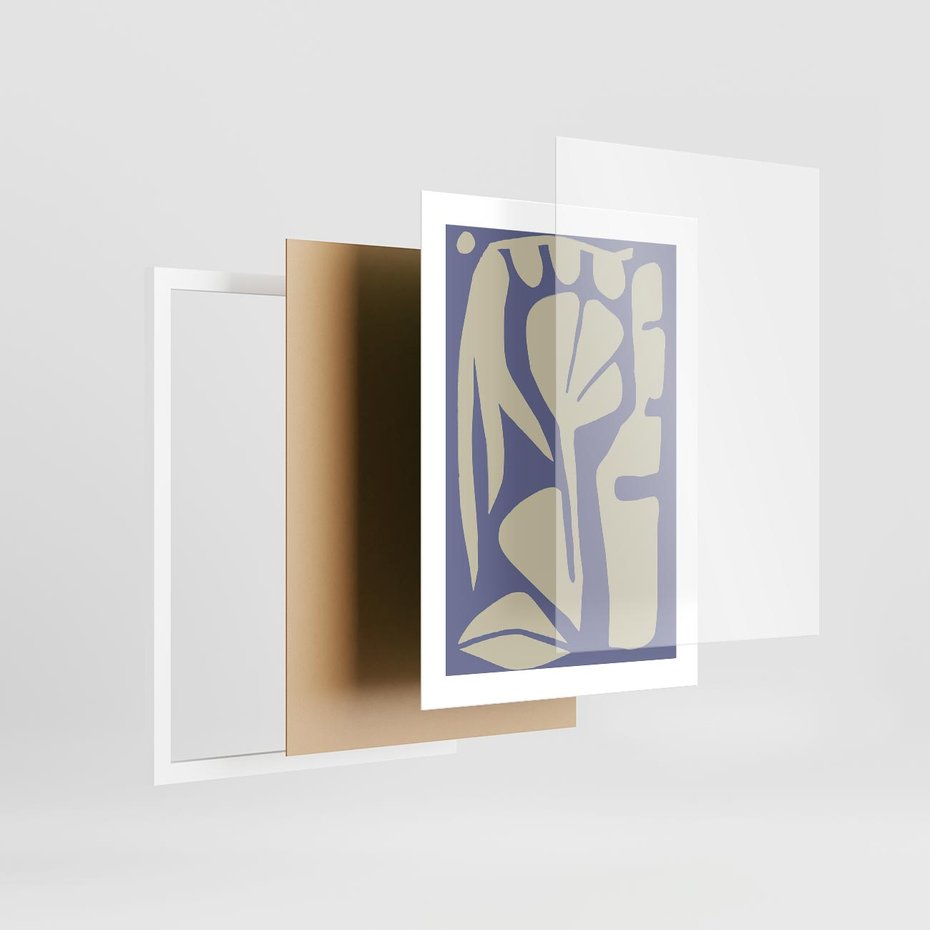 Plakat w ramie 30x40 - Echa Wizualnej Transcendencji - skandynawski styl, plakat - rama biała