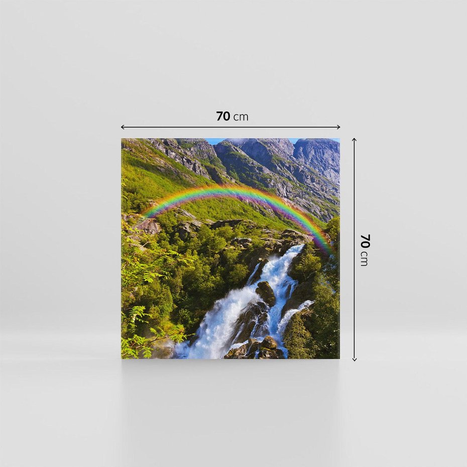 Obraz na płótnie 70x70 - Tęczowe góry - harmonia kolorów - tęcza, góry