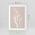 Plakat w ramie 50x70 - Impresje Pastelowych Nastrojów - minimalistyczny delikatny obraz, beżowe odcienie - rama biała