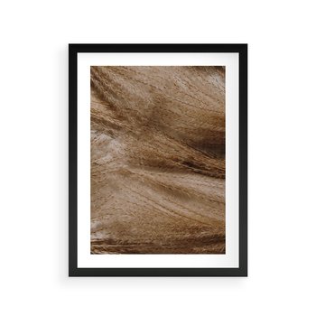 Plakat w ramie 50x70 - Pampasowy Brąz - suche trawy, trawa pampasowa - rama czarna