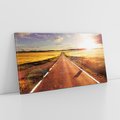Obraz na płótnie 120x60 - Droga ku zachodowi słońca - droga, zachód