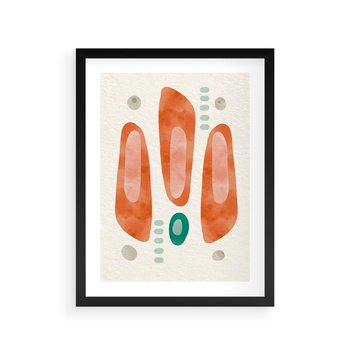 Plakat w ramie 30x40 - Księga Barw - abstrakcyjne formy, dominujący kolor pomarańczowy - rama czarna